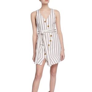 Derek Lam White and Black and Red Striped Mini Dress